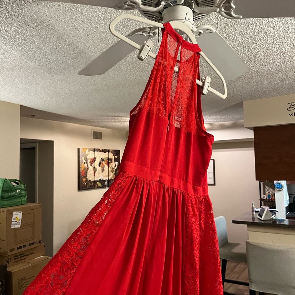 Beautiful lace red elegant dress